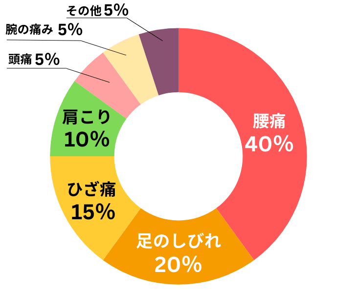 江戸川区の整体院シーズに来院されるお客様の症状別の割合